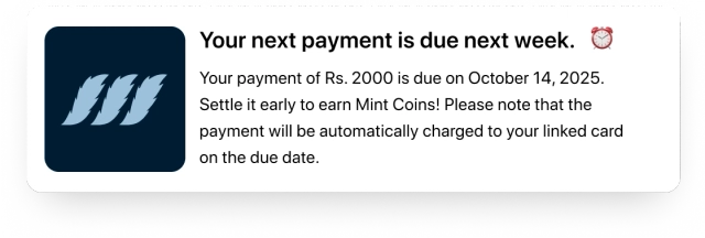Next Payment Notification